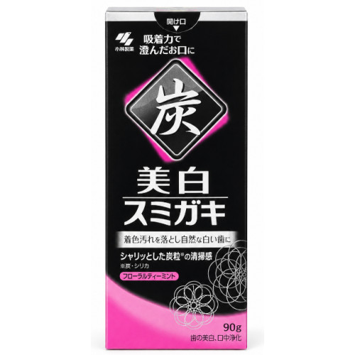 Чорна зубна паста з відбілювальним ефектом Kobayashi Sumigaki Charcoal Whitening Toothpaste Bihaku «Квітковий чай», 90 г